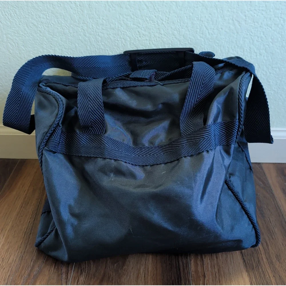 Vtg Pierre Cardin Travel Bags Luggage Overnight Weekender Navy Blue Preppy 90s